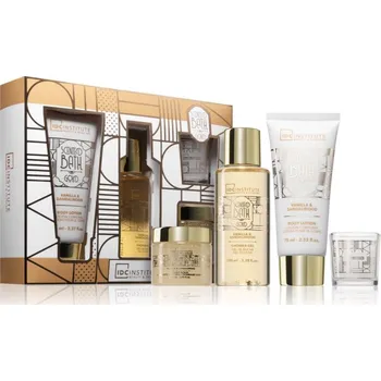 Tělový krém IDC INSTITUTE Scented Bath Gold Perfect Bath sprchový gel 100 + tělové mléko 70 + tělový peeling 60