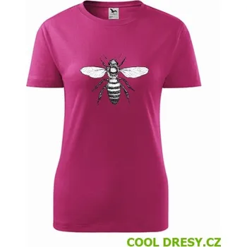 Dámské oblečení Dámské tričko se včelou - Barva: purpurová, Velikost XL