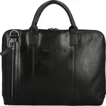 Pánská kožená business taška černá - Greenwood Vardan černá