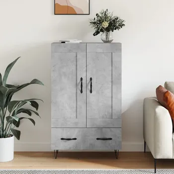 Příborník do zásuvky Nábytek XL Skříň highboard betonově šedá 69,5x31x115 cm kompozitní dřevo 830320