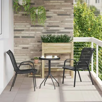 Zahradní sestava Zahradní bistro set 3 pcs Černá Ocel IM_42003978