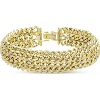 Náramek DUBAI 2978 pozlacený náramek s copánkovým vzorem