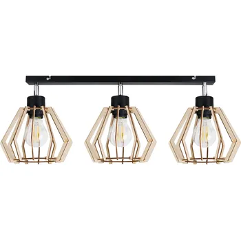 ORNO Černé dřevěné stropní svítidlo 3x60W E27