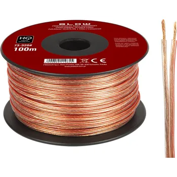 Audio kabel BLOW Reproduktorový kabel 2x0,22 mm průhledný