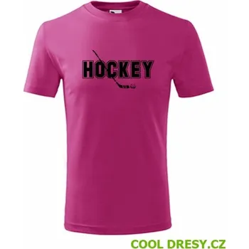 Chlapecké tričko Dětské tričko s nápisem Hockey - Barva: purpurová, Velikost 6let