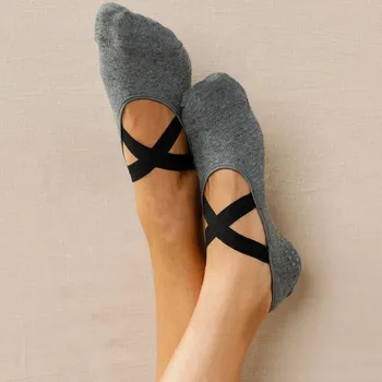 Dámské ponožky Sada 2 párů ponožkových ťapek s protiskluzovou spodní stranou antracitová 39/42