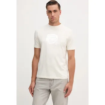 Tričko Karl Lagerfeld pánské, béžová barva, s potiskem, 554221.755032 01X, vel. XXL