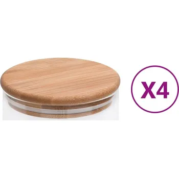 Dóza na potraviny Skleněné dózy s bambusovým víčkem 4 ks 800 ml IM_150704