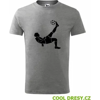 Dětské tričko s fotbalistou 5 - Barva: tmavě šedý melír, Velikost 6let