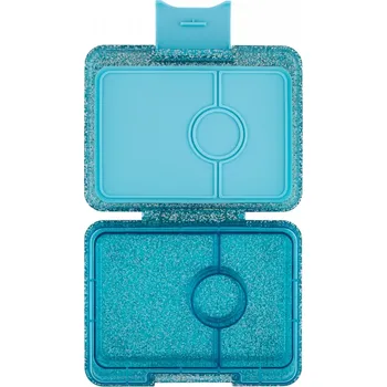 Svačinový box Yumbox Snack nepropustný svačinový box 3 sekce - Aqua Glitter