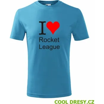 Chlapecké oblečení Dětské tričko I love Rocket League - Barva: tyrkysová, Velikost 4roky