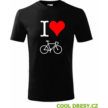 Dětské tričko I love kolo - Barva: černá, Velikost 10let