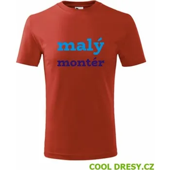 Dětské tričko malý montér - Barva: červená, Velikost 6let