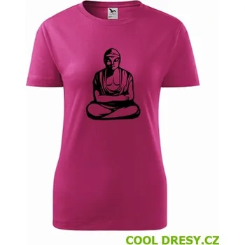 Dámské tričko Dámské tričko Buddha - Barva: purpurová, Velikost M