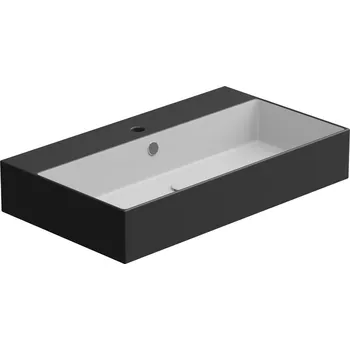 Umyvadlo Zenith BW 80 hranaté, keramické, dvoubarevné, 80x46 cm, ZELAVBW80BI000003