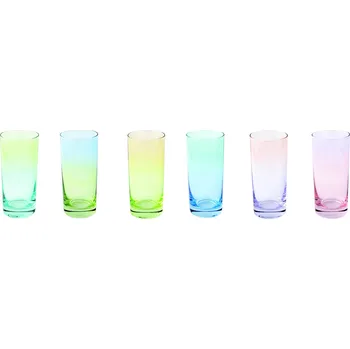 Sklenice Easy Life Sada šesti duhových skleniček Rainbow velkých