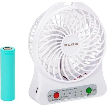 Domácí ventilátor USB stolní ventilátor s akumulátorem bílý