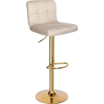Jídelní židle Barová židle ARAKO sametová, zlatá / béžová