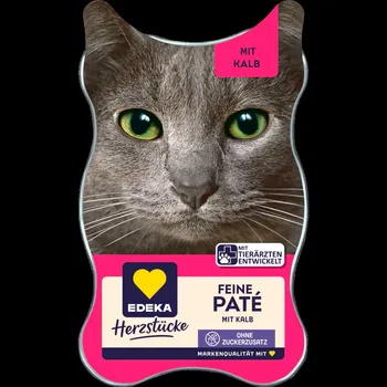 Krmivo pro kočku Edeka jemná paštika s telecím 85 g