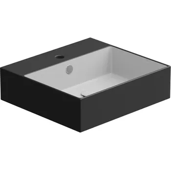 Umyvadlo Zenith BW 50 hranaté, keramické, dvoubarevné, 50x46 cm, ZELAVBW50BI000003