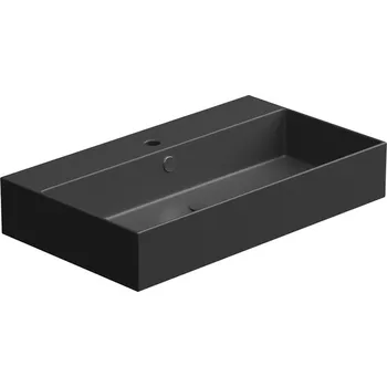 Umyvadlo Zenith BW 80 hranaté, keramické, černé matné, 80x46 cm, ZELAVBW80003