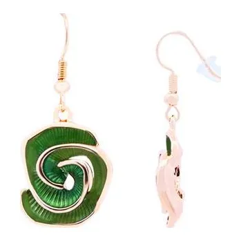 Náušnice Amorino Smaltové náušnice - Růže Barva: Zelená