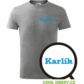 Dětské tričko Karlík - Barva: tmavě šedý melír, Velikost 6let