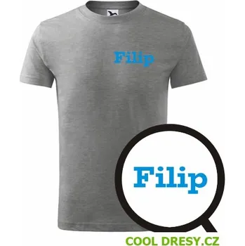 Dětské tričko Filip - Barva: tmavě šedý melír, Velikost 6let