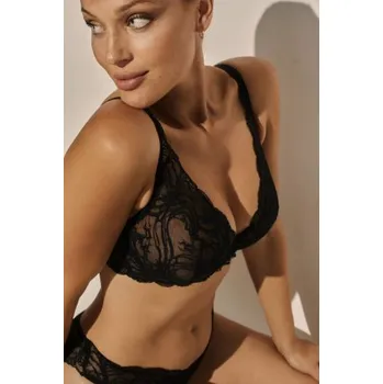 Podprsenka Nevyztužená podprsenka Kinga SC-1127 Sand Černá 65E