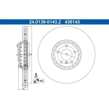 Brzdový kotouč Brzdový kotouč ATE 24.0136-0143.2