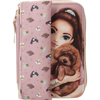 Penál Jednopatrový penál s výbavou a kapsičkou Kitty & Doggy - 3505936