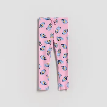 Dívčí kalhoty Reserved - Žebrované legíny Bluey - růžová - 750EX-30X - 750EX-30X-92