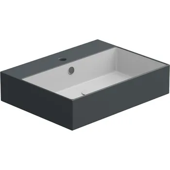 Umyvadlo Umyvadlo Zenith BW 60 hranaté, keramické, dvoubarevné, 60x46 cm, ZELAVBW60BI000028