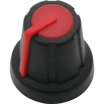 Knoflík Knoflík na potenciometr N-2 v červené barvě, 17,5 mm