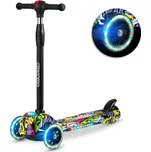 Trojkolová koloběžka Ricokids Piko - černá s barevnými vzory