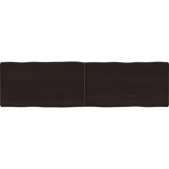 Stolní podložka Nábytek XL Stolní deska tmavě hnědá 180x50x(2-6)cm ošetřený dub živá hrana 364043