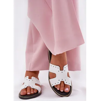 Dámské pantofle Zazoo 40326 Dámské žabky s ozdobnými výřezy Barva: Bílá, Velikost: 39