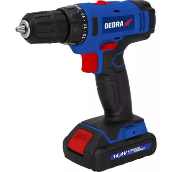 Vrtačka DEDRA-EXIM AKU šroubovák 14,4 V, 2x1,5 Ah Li-Ion, sklíčidlo 0,8-10 mm, 2 převody, 26 Nm, 21+1 nastavení točivého momentu, LED DED7878B