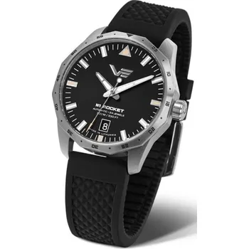 Hodinky Vostok Europe N-1 Rocket Compact Automatic NH35-125A747S - Černý silikonový řemínek + 5 let záruka a dárek ZDARMA