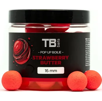 Nástraha TB Baits Plovoucí Boilie Pop-Up Strawberry Butter + NHDC 65 g-12 mm