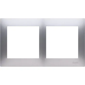 vypínač Kontakt-Simon Dvojitý rámeček Simon 54 premium stříbrný