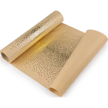 Velvet / samet k výrobě běhounů a dekorací šíře 28 cm 2 krémová zlatá