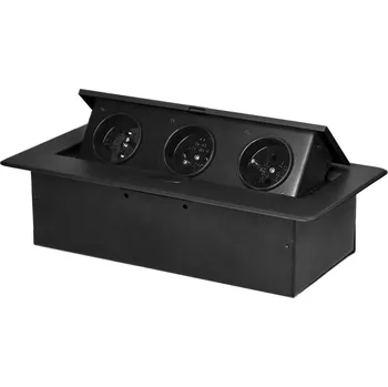 Elektrická zásuvka Zásuvka do nábytku 3x2P+E, černá