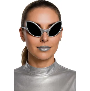 Karnevalový doplněk GuircaAlien - stříbrné párty brýle