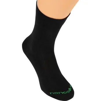 Pánské ponožky PONOŽKY SPOLEČENSKÉ SE STŘÍBREM NEW L 43/46 ČERNÉ