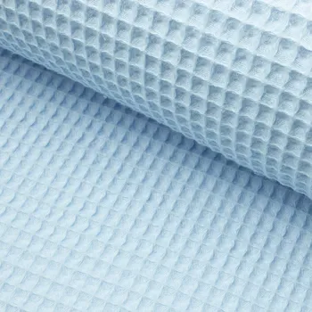 Bavlna Vafla Organic - Modrá světlá