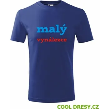 Dětské tričko malý vynálezce - Barva: královská modrá, Velikost 10let