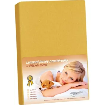 Prostěradlo Bellatex prostěradlo jersey LUX Hořčicová, rozměr 200x220 cm