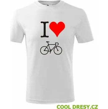 Dětské tričko I love kolo - Barva: bílá, Velikost 8let