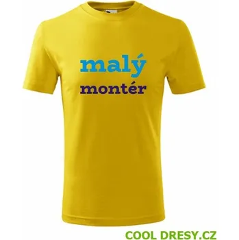 Dětské tričko malý montér - Barva: žlutá, Velikost 6let